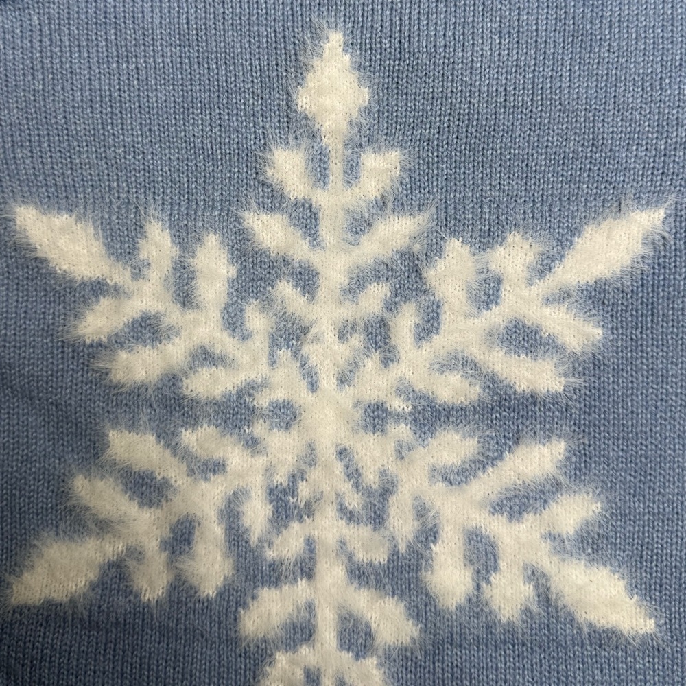 Soft Surroundings Draya Blue Eyelash Snowflake Knit Crew Pullover Sweater 2x - Picture 9 of 9